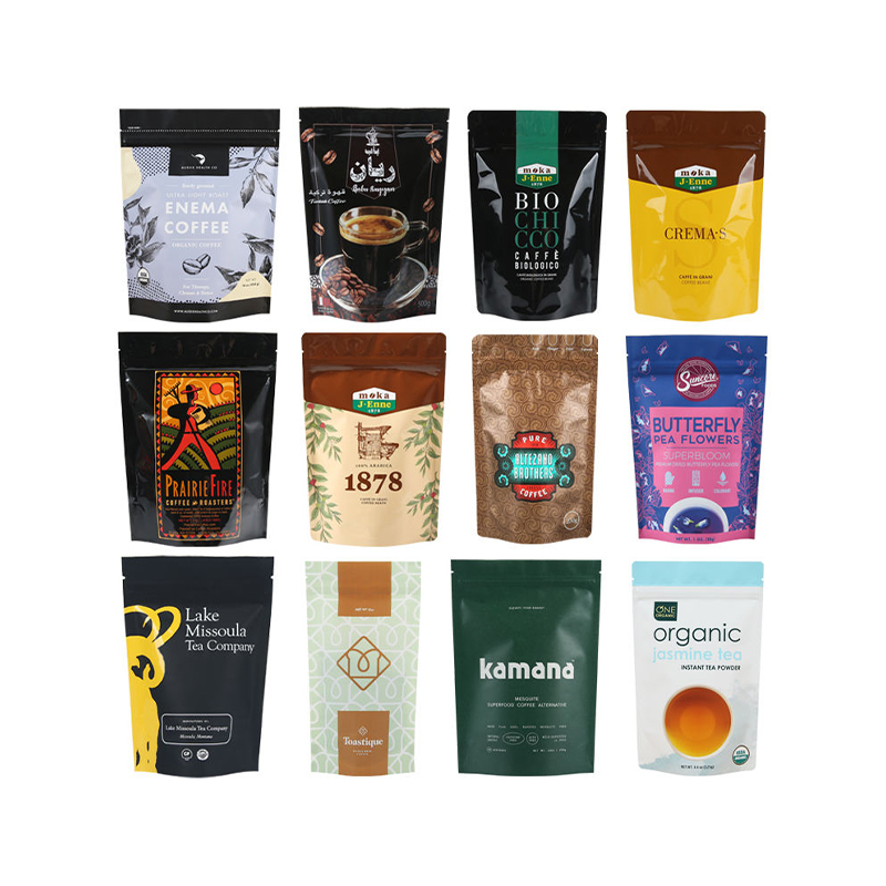 Premium aluminiumsfolie kaffe stand-up pouch med ventil